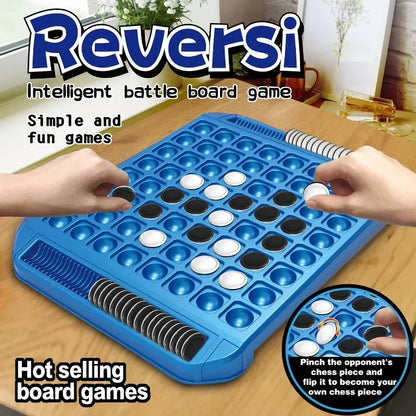 Dual-Side Flip Board Strategy Game for 2 Players Logic Training Educational Brain Teaser Toy