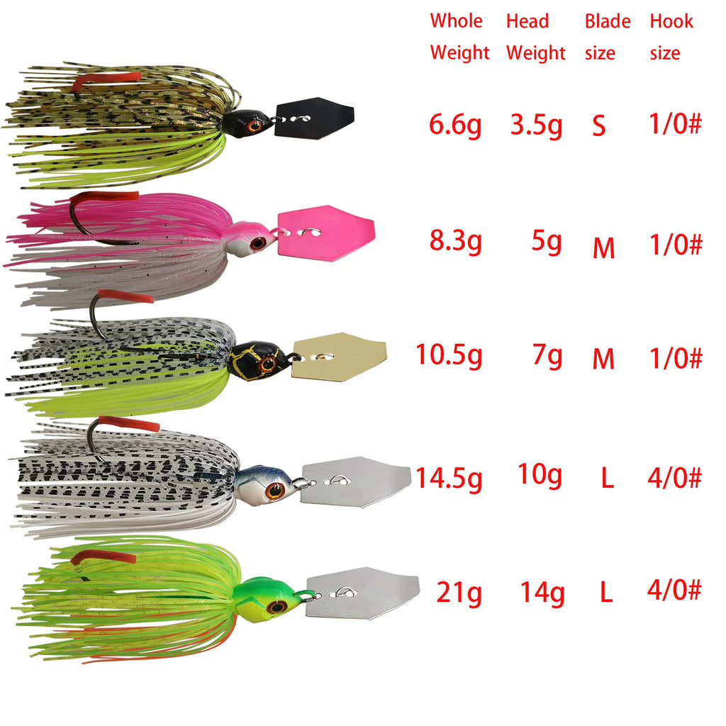 Mycena Fishing Lure Chatter Bait Spinner Bait 7G/9G/11G/14G/21G  Blade Jig Dancer Buzzbait wobbler chatterbait for bass pik