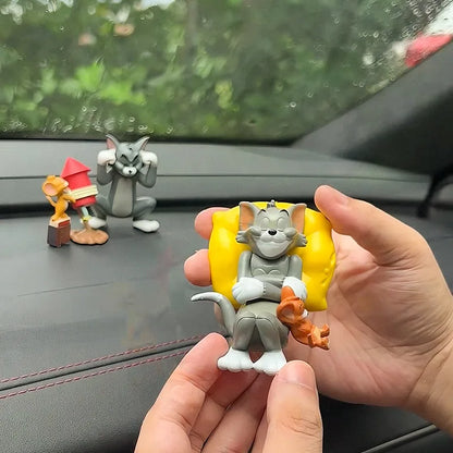 Car Dashboard Decor Interior with Adhesive Pads for Dashboard Desktop Ornament Classic Cartoon Figure Collection Car Accessories