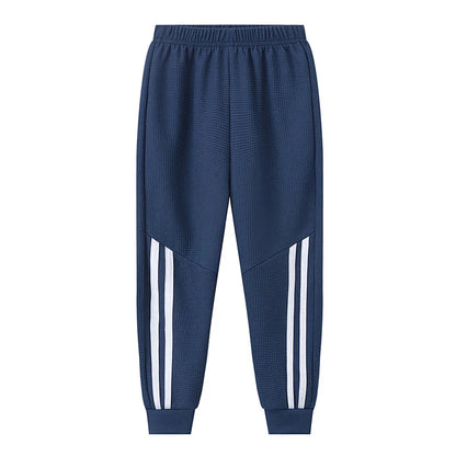 1/3 Piece Autumn And Winter Children's Waffle Solid Color Simple Basic Pants For Boys And Girls Sports And Casual Sweatpants