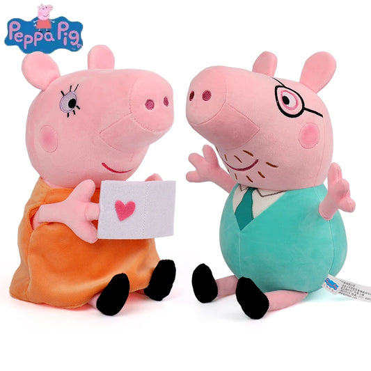 30CM Genuine Peppa Pig Plush Stuffed Doll Peppa George Mom Dad Model Children's Toys Cartoon Anime Figure Kids Birthday Gifts