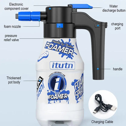 Electric Foam Sprayer for Car Wash Pro Snow Foam Cannon Generator Automatic Battery Powered Pressure Soap Sprayer for Car Care