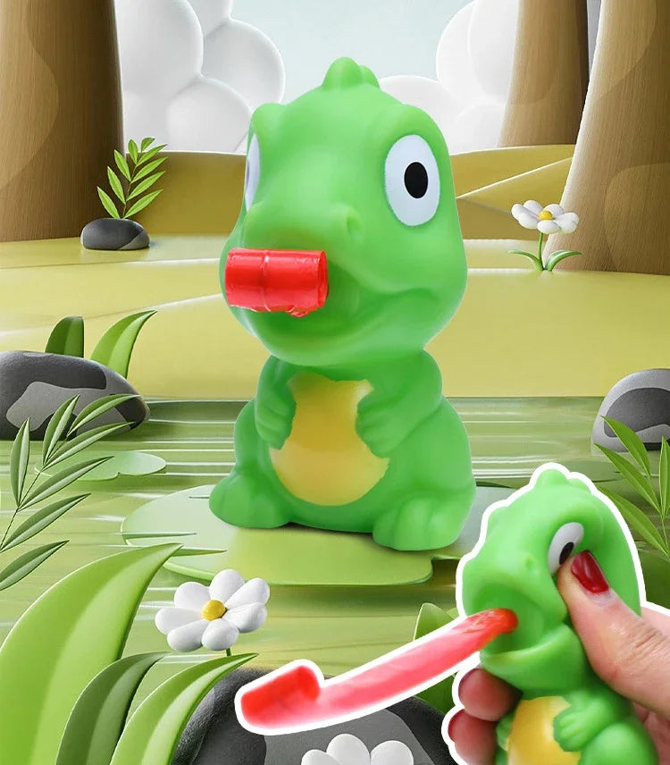 Fidget Decompression pinch toy Creative Frog Dinosaur Sticking Tongue Out Relieve Stress Children Fun Squeeze Interactive Toys