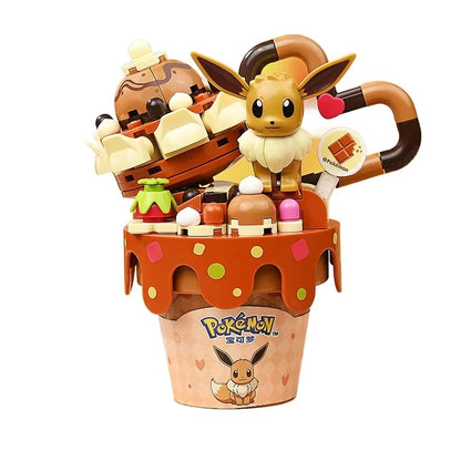 Pokémon Series Building Blocks Pikachu Psyduck Pogaman Cartoon Scene Model Bricks Collection Ornaments DIY Toys Holiday Gifts