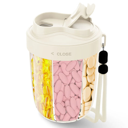 7 Grids Large Pill Box Cases for Travel A Month Pill Organizer Pill Dispenser for Tablets Vitamins Medicine Fish Oils Sub-packed