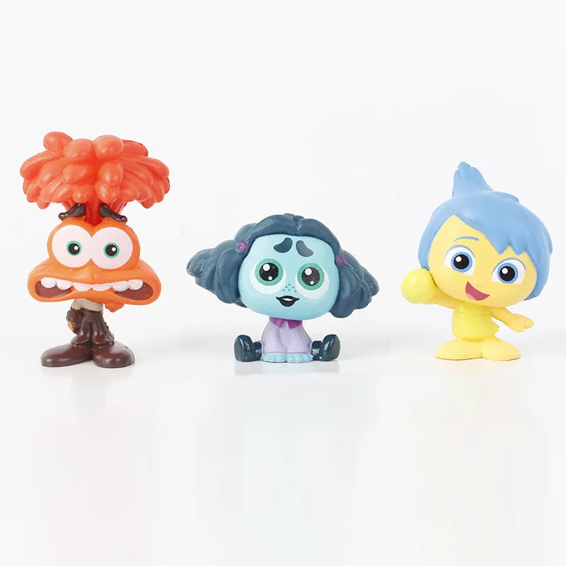 9 Pcs/Set New Inside Out 2 Action Figure Toy Sadness Joy Anger Disgust Fear Model Doll Cake Decorative Desk Ornament Kids Gift