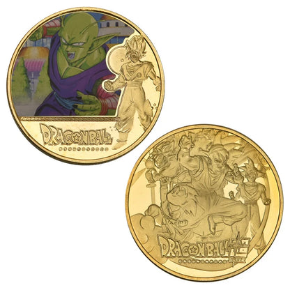 Dragon Ball Gold Plated Gold Coin Son Goku Vegeta Commemorative Coins Children Classic Anime Peripherals Collection Toy Souvenir