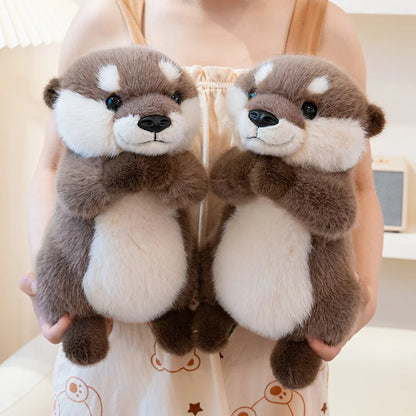 Hugging Otter Plush Toys Fluffy Cozy Magnetic Animal Doll Cute Well-behaved Baby Otter Doll Funny Children Toys Nice Gift