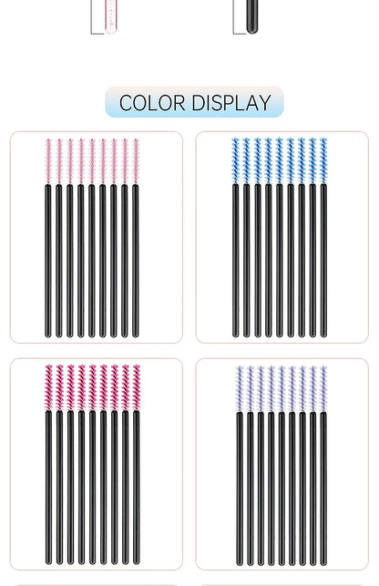 50 Pcs Eyelash Brushes Disposable Crystal Eyebrow Brush Mascara Wand Eye Lash Cosmetic  Lashes Extension Makeup Tools