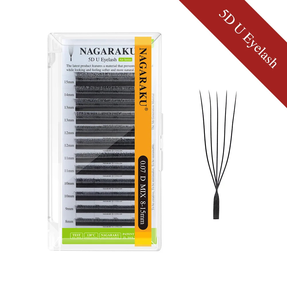 NAGARAKU 3D 4D 5D UU W Eyelashes U Shape Eyelash Extensions Soft Lashes Makeup Mesh Net Cross Premade Volume Eyelash