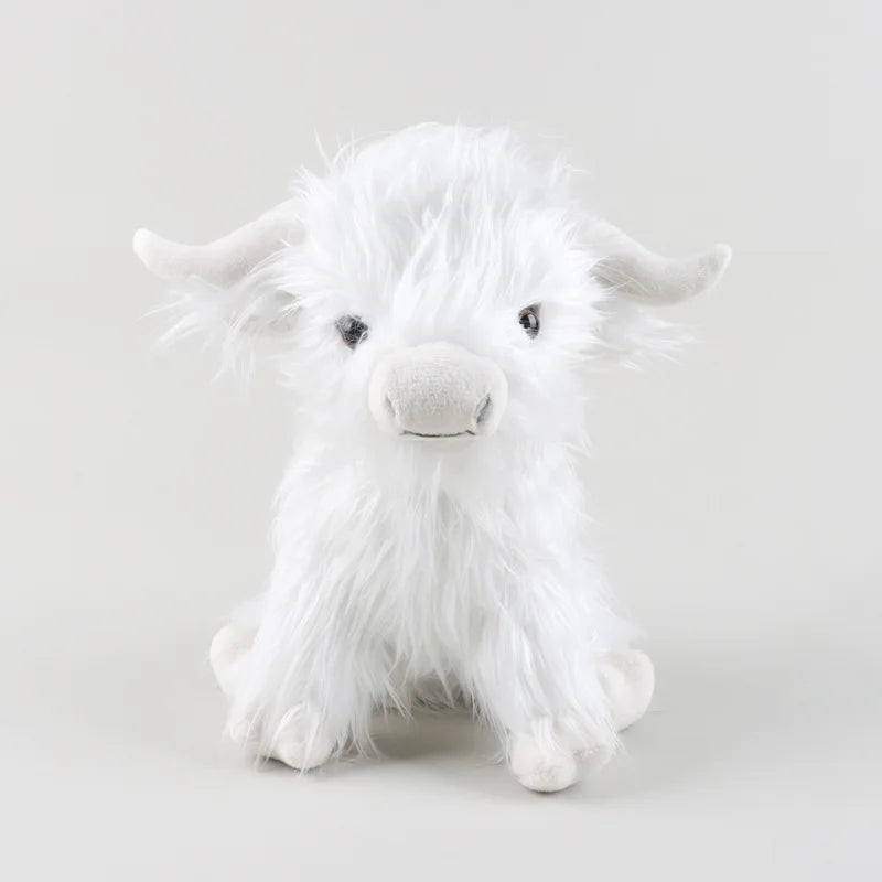 Simulation Highland Cow Animal Plush Doll Soft Stuffed Highland Cow Cattlle Plush Toy Plushie Gift for Kids Boys Girls
