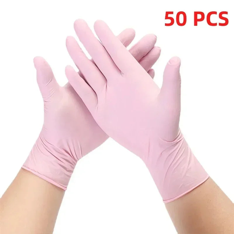 Heavy Duty Orange Nitrile Gloves 8Mil Industrial Disposable Gloves with Diamond Textured Grip for Mechanic Safety & Work Gloves