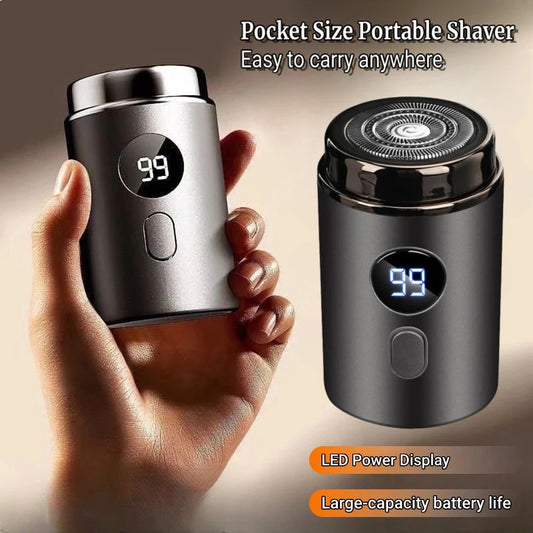 Rechargeable Electric Mini Shaver for Men & Women – Portable Razor with LED Digital Display USB Type-C Charging Car & Home Use