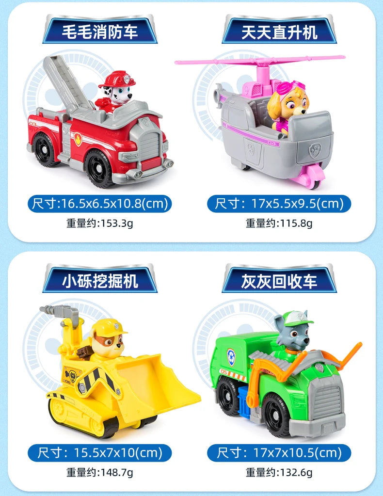 Original Paw Patrol 10kinds Figures Ryder Tracker Everest Chase Rex Skye Rocky Marshall Zuma Action Figure Birthday Gift Toy