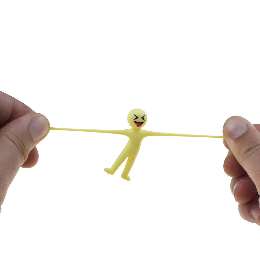 10Pcs Novelty Stretchy Stretch Toy Cute Colorful Yellow Stress Relief Stretchy Fidget Gifts TPR Soft Plastic Creative Doll Toy