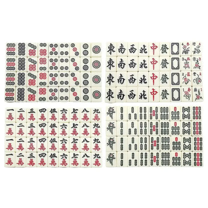 Chinese Mahjong Game Set 144 White Engraved Mini Tiles For Family Gathering For Chinese Style Game Play Family Leisure Time