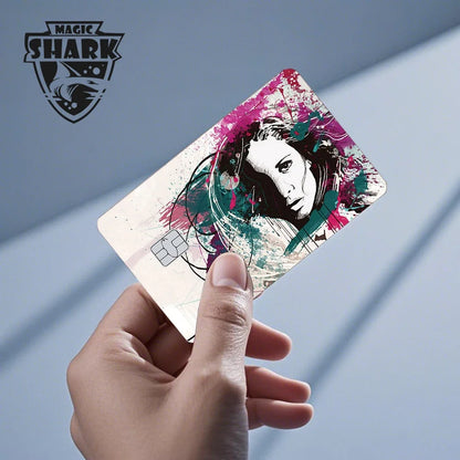 Magic Shark Flower Butterfly Bear Wing No Fade PVC Film Skin Cover Sticker for Bank Debit Credit Card