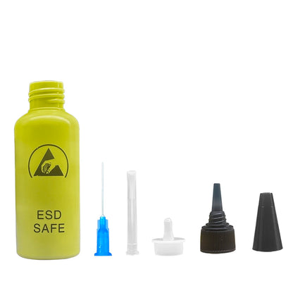 Alcohol bottle dispensing rosin washing plate water anti-static solvent bottle with needle 65ML leak-proof mobile phone repair