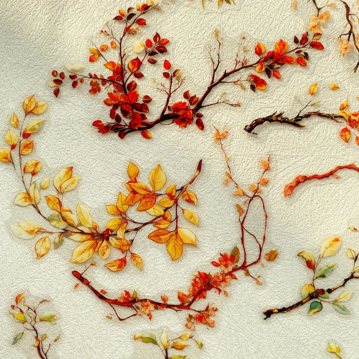 Journamm 20pcs Branches DIY Journal Material PET Stickers Scrapbooking Arts and Crafts Projects Decor Photo Album Collage