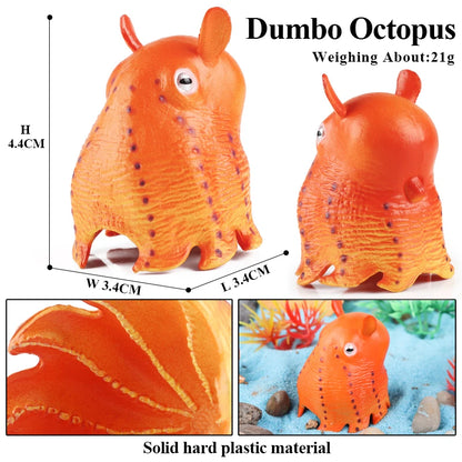 Oenux Ocean Animals Model Jellyfish Starfish Sea Anemone Coral Action Figures Aquarium PVC Miniature Educational Kids Toy Gift