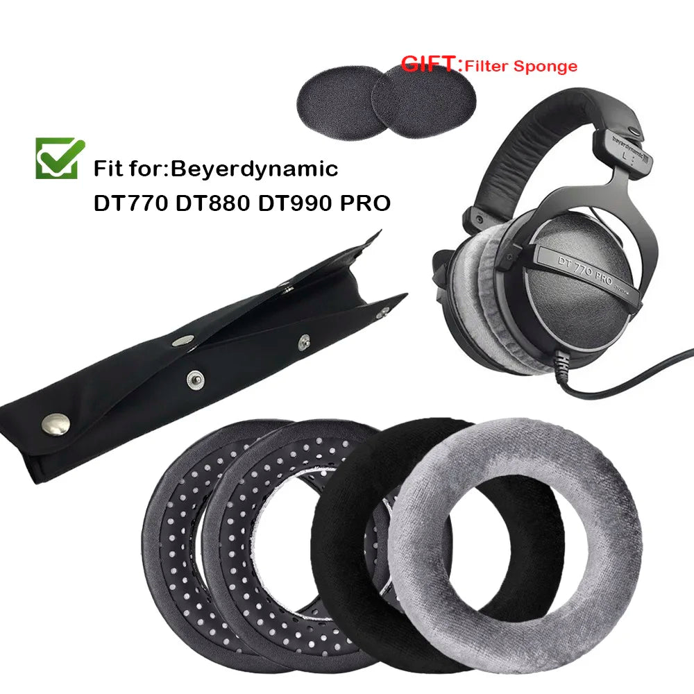 DT 770 Replacement Ear Pads Ear Cushion Earpad Compatible with beyerdynamic DT990 / DT880 / DT770 PRO Headphones Gamer Headband