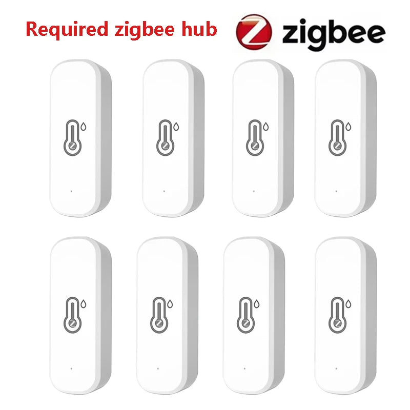 Tuya Zigbee3.0 Temperature and Humidity Sensor Thermometer Hygrometer APP Remote Alarm Works with Smart Life Alexa Google Alice