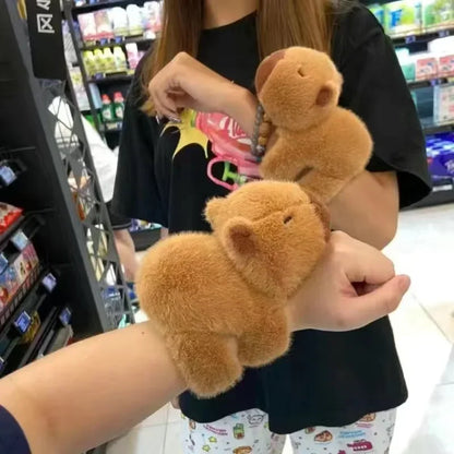 Capybara Fox Plush Wristband, Soft Animal Doll Toy, Cute Christmas Gift for Kids