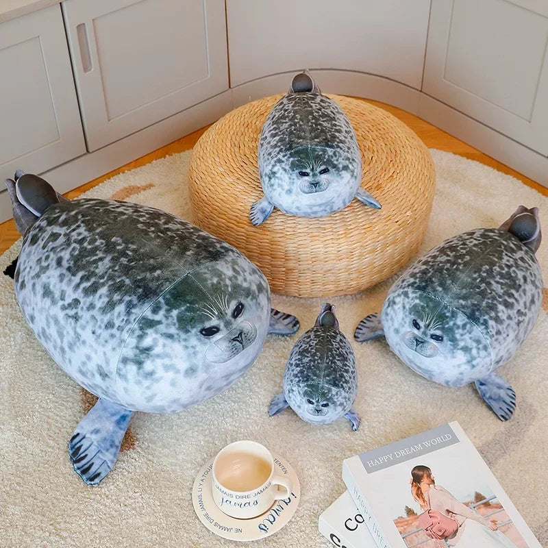 Simulation Giant  Sea Lion Plush Toys Soft Stuffed Animal Seal Pillow Real Life Appease Doll Cute Gift for Baby Kids