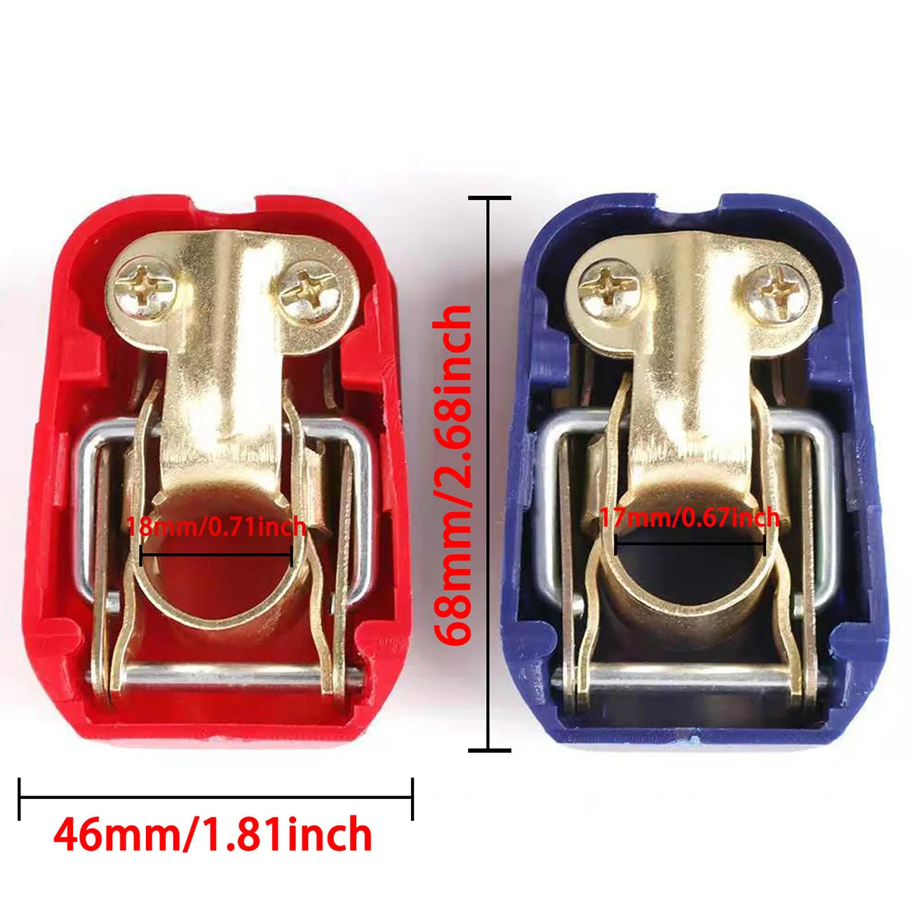 2Pcs Car Battery Terminal Connectors Quick Release Disconnect 12V 24V Positive Negative Battery Cable Ends for SAE/JIS Type Car