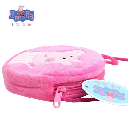 16cm Peppa Pig Kawaii Plush Stuffed Rounded Backpack Toys George Kindergarten Cartoon Shoulder Bag Coin Purse Girl Birthday Gift