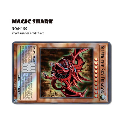 Maigc Shark Gold Dollar Money Cartoon Meme Reflective Sticker Film Cover for Debit Bank Credit Card Small Large Chip