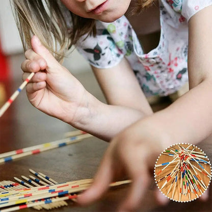 Traditional Mikado Spiel Pick Up Sticks With Box Multiplayer Game Baby Educational Wooden Board Game Stick Funny Desktop Toy