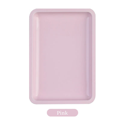 1PC Square Stainless Steel Cosmetic Storage Tray Nail Art Manicure Plate Tweezers Clippers Pens Container False Nails Dish Tools