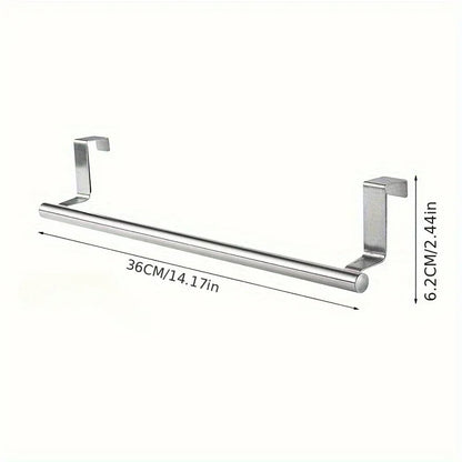 Towel Rack Over Door Towel Bar Hanging Holder Stainless Steel Bathroom Kitchen Cabinet Towel Rag Rack Towel Hanger