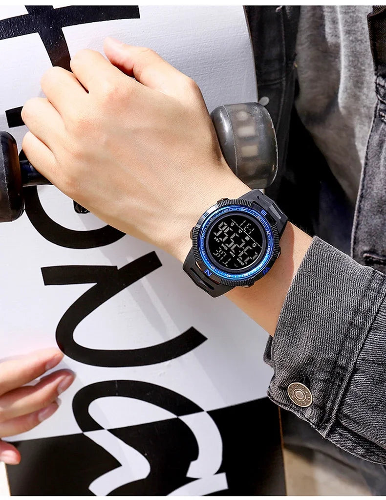 SANDA 6014 Military Sport Watch for Men Clock Digital Wristwatches Shockproof Countdown Waterproof Bracelet Relojes Para Hombre