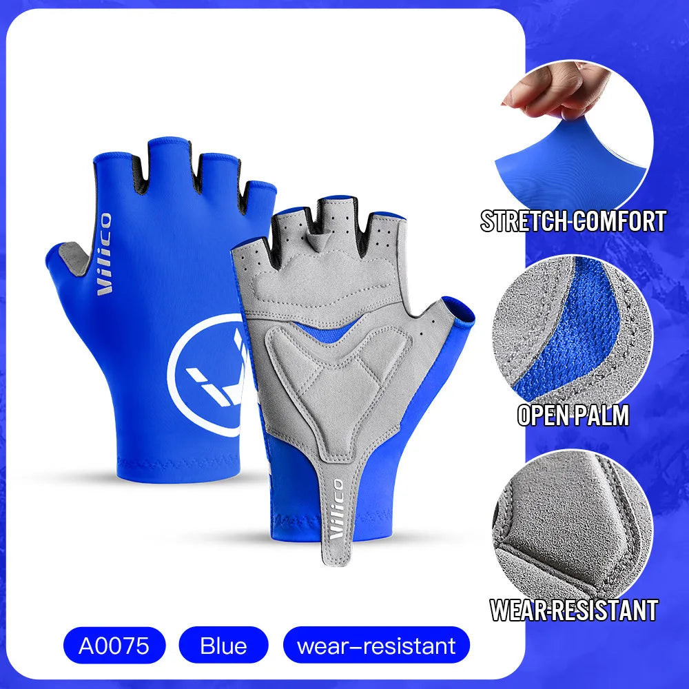 Breaking Wind Cycling Half Finger Gloves Anti-slip Bicycle Mittens Racing Road Bike Glove MTB Biciclet Guantes