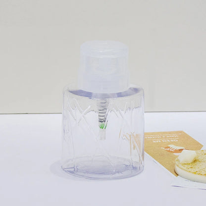 Refillable Lockable Empty Pump Dispenser Nail Manicure Cleaner Makeup Remover Container Press Bottle for Personal Use