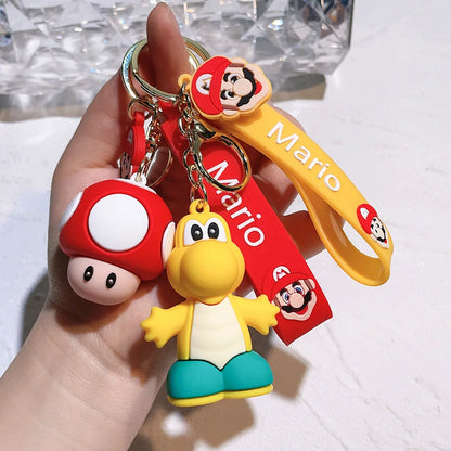 19 Styles Anime Keychain Mario Bros Luigi Toad Bowser Action Figure Model PVC Cartoon Bag Doll Pendant Toys Gift