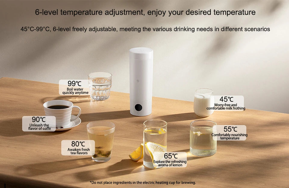 Original MIJIA Portable Electric Kettle 2 Thermos Cup Fast Water Boiler 350ml Smart Temperature Insulated Kettle Travel (CN)