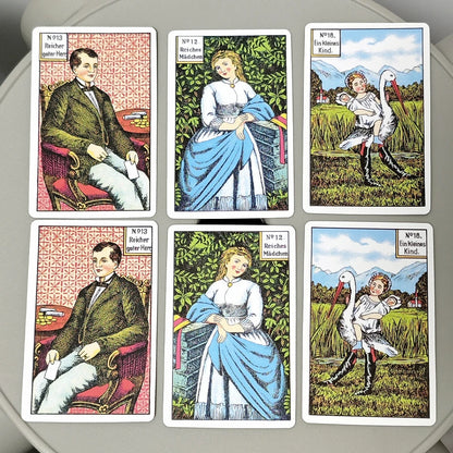 9*6cm 36+6 Pcs Cards 1890s Original Kipper Cards In Both Directions Germany Language Printed on 350GSM Double Embossed Paper