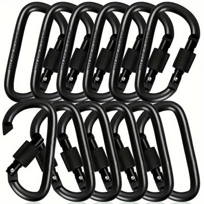 4Pcs Aluminum Alloy D-Ring Carabiner Hammock Hook Hook Organizer Shopping Bag Clip Hook for Outdoor Hiking Travel Backpack