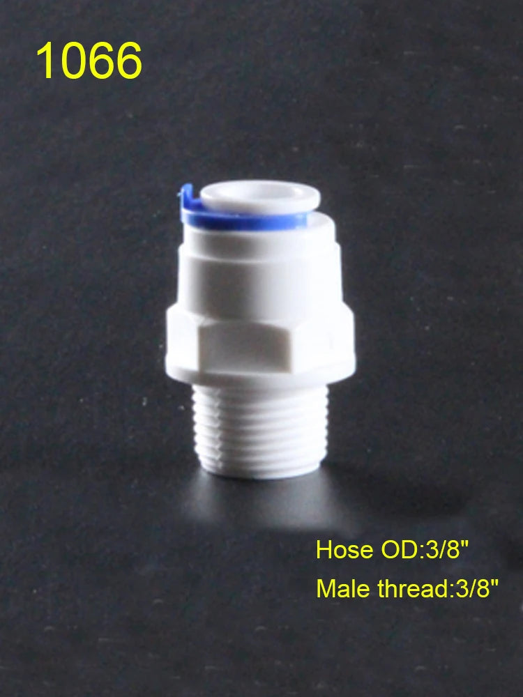 Reverse Osmosis Quick Coupling 1/4" 3/8" OD Hose Connection Tee Y Connector 2 Way Straight RO Water Plastic Pipe Fitting