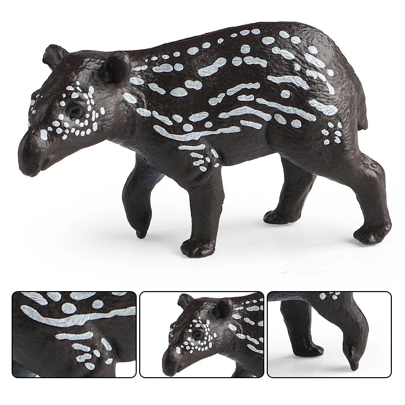 Oenux Wild boar Tapirus Indicus Porcupine Animals Simulation Model Action Figures Figurine Educational Collection Kids Toy Gift