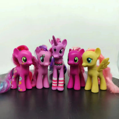 Original Hasbro My Little Pony Anime Figures Cute Twilight Sparkle Rainbow Fluttershy Pinkie Pie Rarity Collect Model Toy Gift