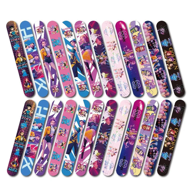 Colorful Anime Girl Slap Bracelets, Fun Snap Wristband Toys for Kids Birthday Party, Classroom Rewards & Holiday Gifts