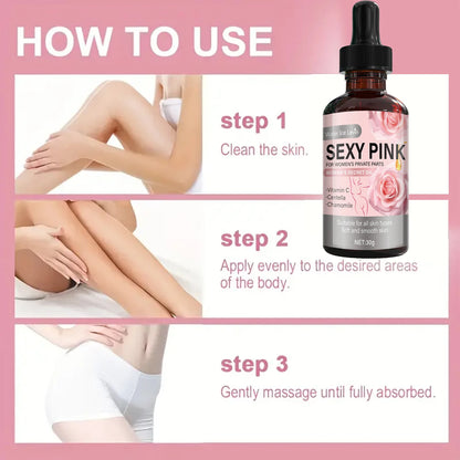 Secret Pink Intimate Oil Vitamin C & Chamomile. Softens, Smoothes, Revitalizes Skin. For Feminine Care. All Skin Types. 30g Net