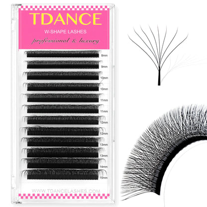 TDANCE 3D 4D 5D 6D Premade Fans Eyelash Extension W Style Faux Mink Natural Soft Bloom Lash Automatic Flowering Volume Eyelashes