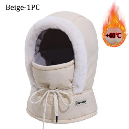 Cold Weather Thermal Balaclava Scarf Winter Windproof Hood Hat Plush Neck Warmer Ski Face Mask for Outdoor Activities