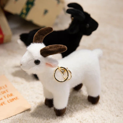 Hot Sale Lifelike Goat Pendant Plush Toys Soft Stuffed Standing Goat Toys Cute Mini Animal Pendant Cool Keyring Bags Decor