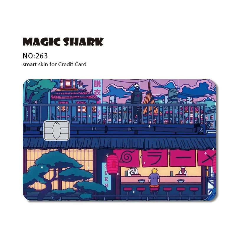 Magic Shark Dog Meme Hunter Snake Stonks 3M Matte PVC Front Sticker Film Cover Skin for Bank Debit Credit Card